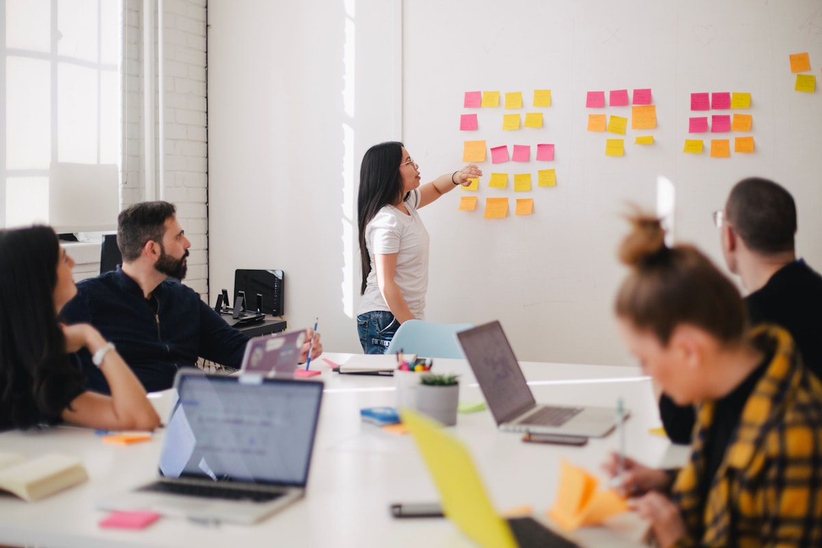 Product strategy session with roadmap planning